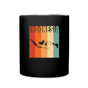 Indonesien Stadtbild Geschenk - Tasse einfarbig - Schwarz - Vorne