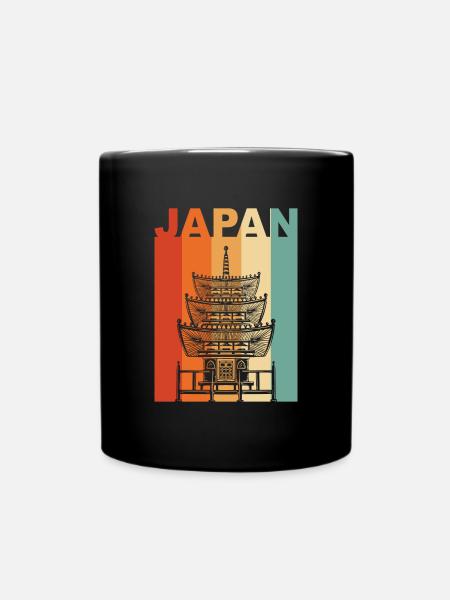 Japan temple gift - Full Colour Mug - black