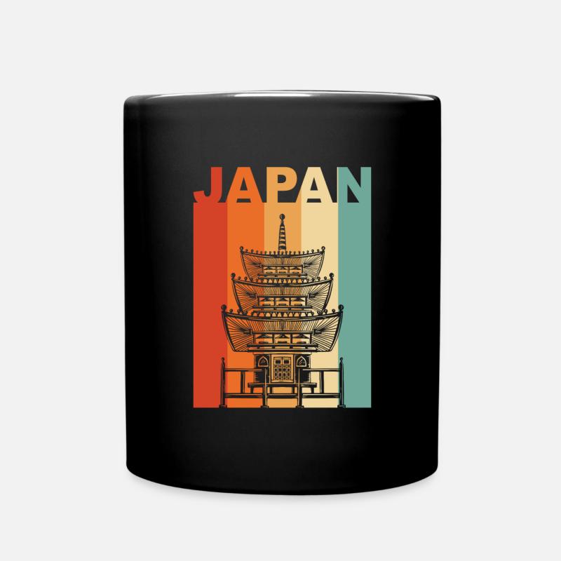 Japan temple gift - Full Colour Mug - black