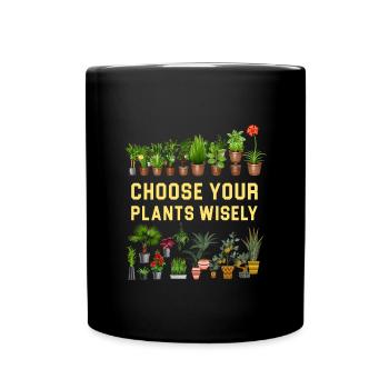 Choisissez judicieusement vos plantes Fleurs - Mug uni - noir - Devant