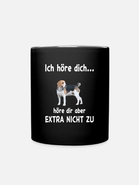 Beagle Hund - Beagle - Tasse einfarbig - Schwarz