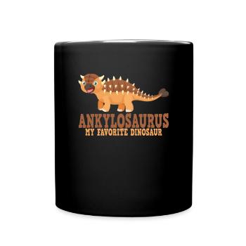 Ankylosaurus mein Lieblingsdinosaurier -Kind Ankyl - Tasse einfarbig - Schwarz - Vorne