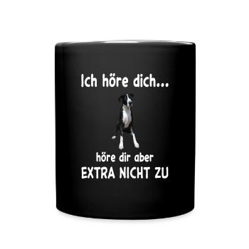 Deutsche Dogge Hund - Deutsche Dogge - Tasse einfarbig - Schwarz - Vorne