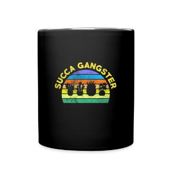 Succa Gangster Grünpflanze Kakteenliebhaber Hobby - Tasse einfarbig - Schwarz - Vorne