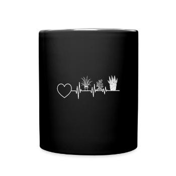 Gartenarbeit Herzklopfen High Life Hobby Spaß - Tasse einfarbig - Schwarz - Vorne
