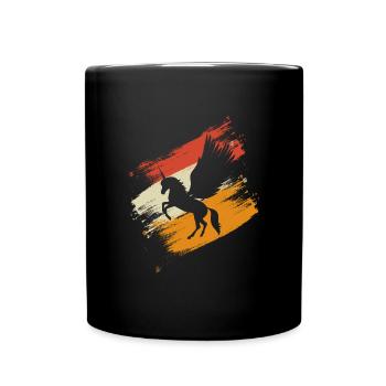 Pegasus Unicorn Kids Retro - Full Colour Mug - black - Front