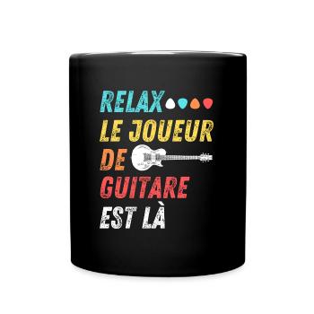 Guitariste le joueur de guitare est là cadeau - Mug uni - noir - Devant