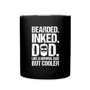 Vater Tattoo Bart Papa Cool Tätowiert Kunst - Tasse einfarbig - Schwarz - Vorne