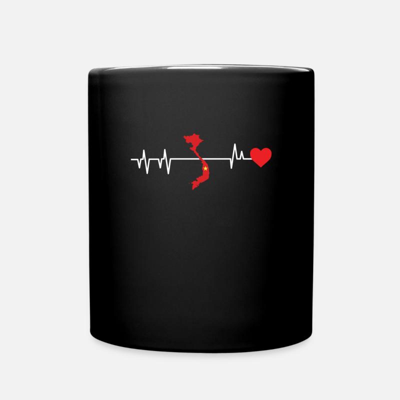 Vietnam heartbeat cadeau - Mug uni - noir