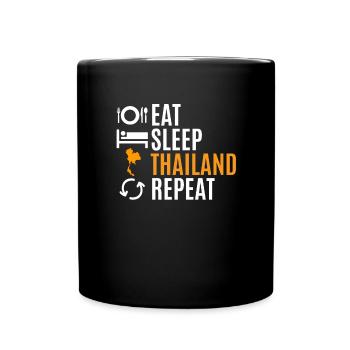 Eat Sleep Thailand Repeat Gift - Full Colour Mug - black - Front
