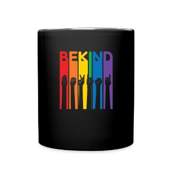 Soyez enfant LGBT Rainbow Sign Language Trans - Mug uni - noir - Devant