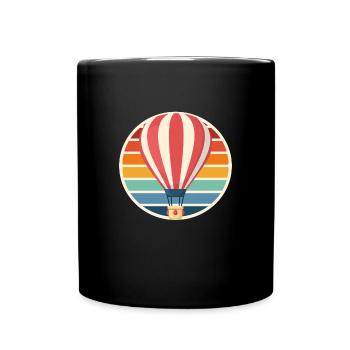 Hot Air Balloon Retro Flight Ballooning - Full Colour Mug - black - Front