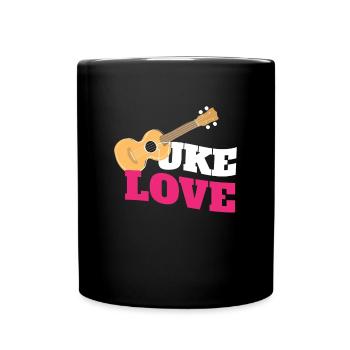 Uke Love Ukulele Gitarre Musik - Tasse einfarbig - Schwarz - Vorne