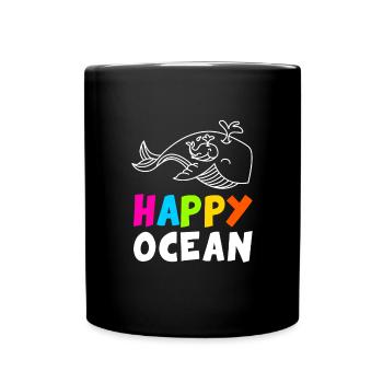 Happy Ocean Life Protection de l’environnement Planète Océan Mer - Mug uni - noir - Devant