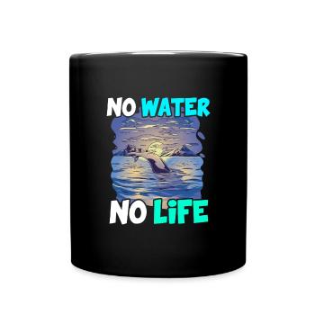 Pas d’eau pas de vie Protection de l’environnement Planète Océan Mer - Mug uni - noir - Devant