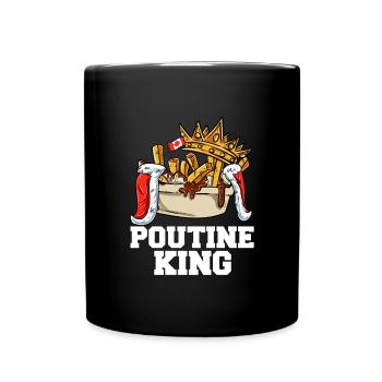 Kanadische Poutine Pommes Frites Mittagessen - Tasse einfarbig - Schwarz - Vorne