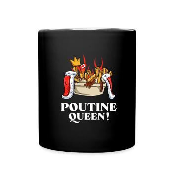 Kanadische Poutine Pommes Frites Mittagessen - Tasse einfarbig - Schwarz - Vorne