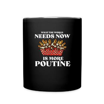 Kanadische Poutine Pommes Frites Mittagessen - Tasse einfarbig - Schwarz - Vorne