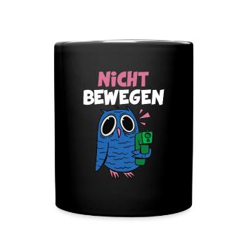 Eulen Cartoon Eule Vogel Lustiges Wortspiel Humor - Tasse einfarbig - Schwarz - Vorne