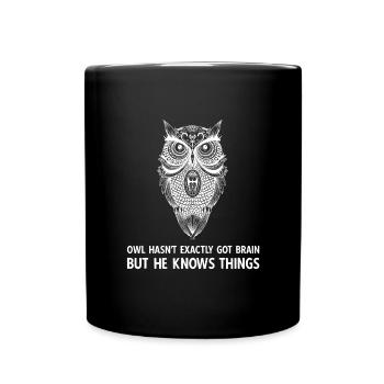 Le dicton de la chouette blanche des archives Magnus - Mug uni - noir - Devant