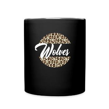Wolves High School Maskottchen Sportteam Frauen - Tasse einfarbig - Schwarz - Vorne