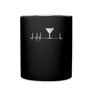 Martini Herzschlag Martini Liebhaber Cocktailgetr� - Tasse einfarbig - Schwarz - Vorne