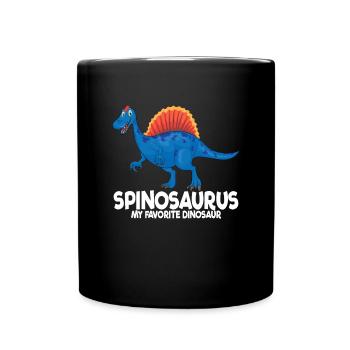 Spinosaurus mein Lieblingsdinosaurierkinder Spinos - Tasse einfarbig - Schwarz - Vorne