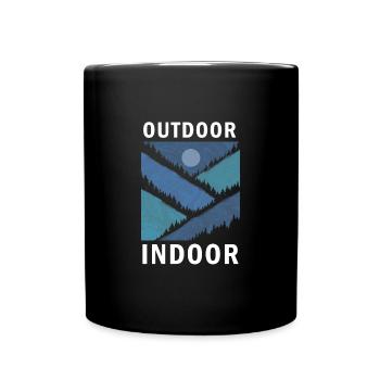 Wandern Bergsteiger Wanderer Natur - Tasse einfarbig - Schwarz - Vorne