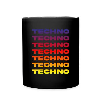 Hard Dark Acid Techno Ich liebe Techno Musik - Tasse einfarbig - Schwarz - Vorne