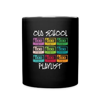 Kassette Diskette VHS Retro Kindheitserinnerung - Tasse einfarbig - Schwarz - Vorne