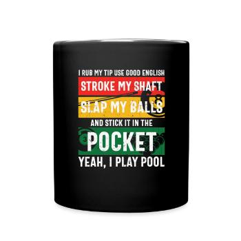 Billiards Pool Billiards Billiards Ball Billiards Cook 8Ball - Full Colour Mug - black - Front