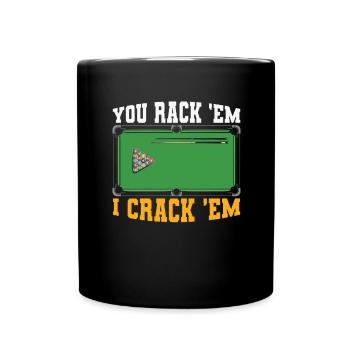Billard Pool Billard Billardkugel Billardkö 8Ball - Tasse einfarbig - Schwarz - Vorne
