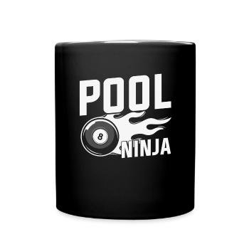 Billard Pool Billard Billardkugel Billardkö 8Ball - Tasse einfarbig - Schwarz - Vorne