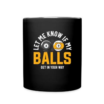 Billard Pool Billard Billardkugel Billardkö 8Ball - Tasse einfarbig - Schwarz - Vorne