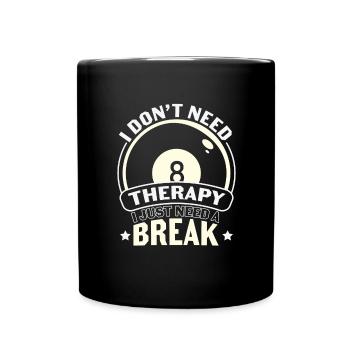 Billard Pool Billard Billardkugel Billardkö 8Ball - Tasse einfarbig - Schwarz - Vorne