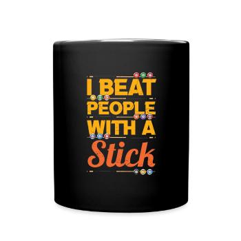 Billard Pool Billard Billardkugel Billardkö 8Ball - Tasse einfarbig - Schwarz - Vorne