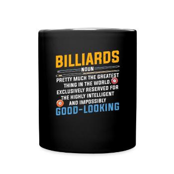 Billard Pool Billard Billardkugel Billardkö 8Ball - Tasse einfarbig - Schwarz - Vorne