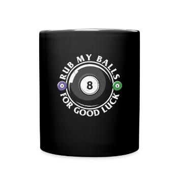 Billard Pool Billard Billardkugel Billardkö 8Ball - Tasse einfarbig - Schwarz - Vorne