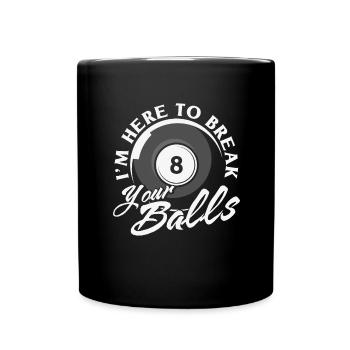 Billard Pool Billard Billardkugel Billardkö 8Ball - Tasse einfarbig - Schwarz - Vorne