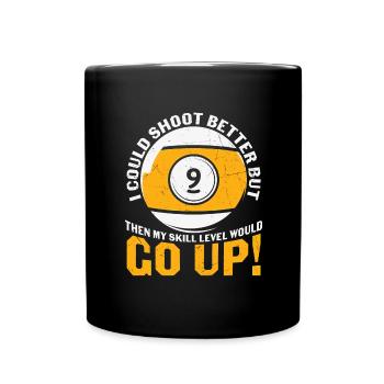 Billard Pool Billard Billardkugel Billardkö 8Ball - Tasse einfarbig - Schwarz - Vorne