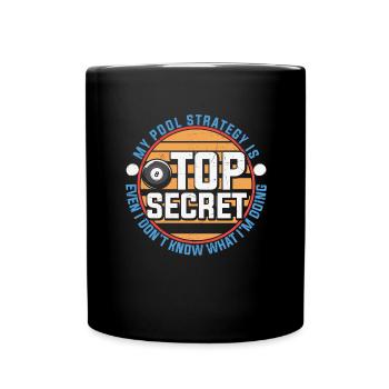 Billard Pool Billard Billardkugel Billardkö 8Ball - Tasse einfarbig - Schwarz - Vorne