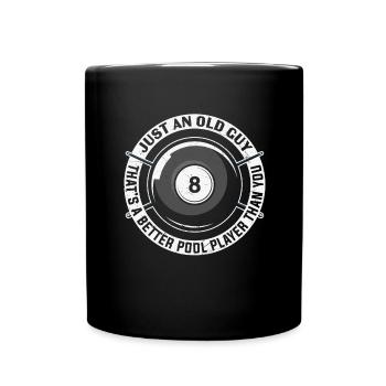 Billard Pool Billard Billardkugel Billardkö 8Ball - Tasse einfarbig - Schwarz - Vorne