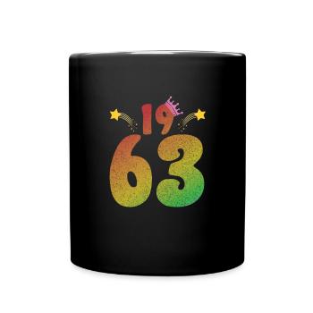 LGBT Geburtstag mit Krone 1963 - Tasse einfarbig - Schwarz - Vorne
