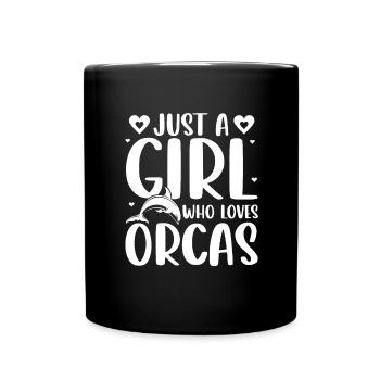 Orca Wal Mädchen Kinder - Tasse einfarbig - Schwarz - Vorne