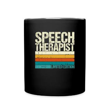 Sprachtherapeut Logopäde Geschenk - Tasse einfarbig - Schwarz - Vorne