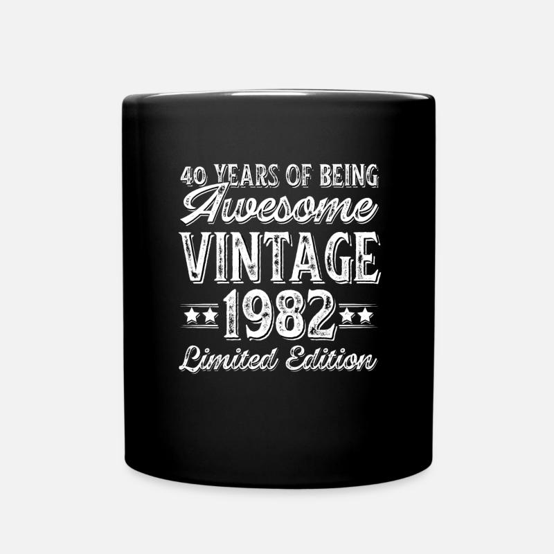 Né 1982 Retro 1982 Anniversaire - Mug uni - noir