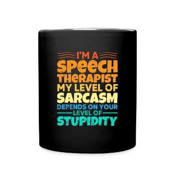 Sprachtherapeut Logopäde Geschenk - Tasse einfarbig - Schwarz - Vorne