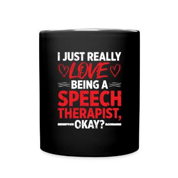 Sprachtherapeut Logopäde Geschenk - Tasse einfarbig - Schwarz - Vorne