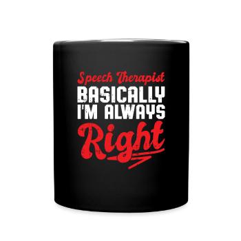 Sprachtherapeut Logopäde Geschenk - Tasse einfarbig - Schwarz - Vorne