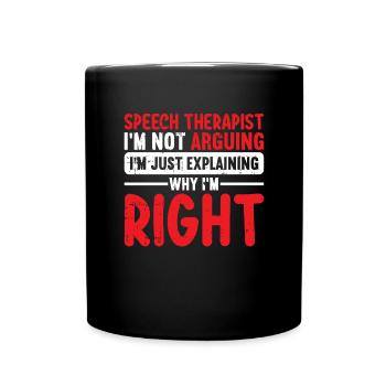 Sprachtherapeut Logopäde Geschenk - Tasse einfarbig - Schwarz - Vorne